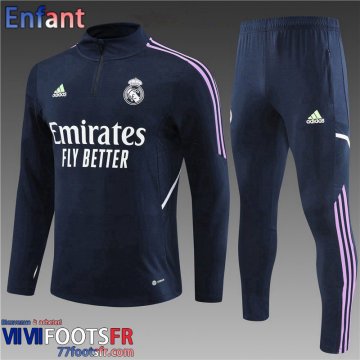 Survetement de Foot Real Madrid bleu marine Enfant 2022 2023 TK559