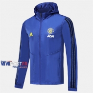 Boutique Veste Foot Coupe-Vent Manchester United Bleu 2019/2020 Nouveau Promo