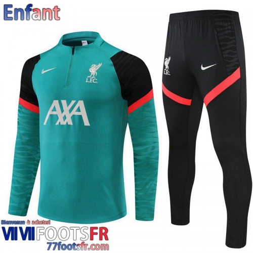 Survetement de Foot Liverpool vert Enfant 2021 2022 TK229