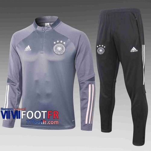 Survetement Foot Allemagne 2020 2021 Gris clair Grande taille