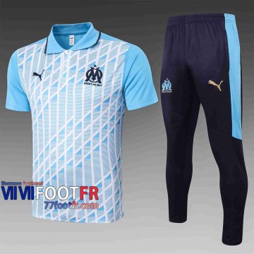 Polo de foot Marseille 2020 2021 Bleu clair C521#