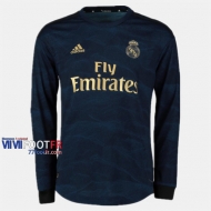 Nouveau Flocage Maillot Foot Real Madrid Manche Longue Homme Exterieur 2019-2020 Personnalisé :77Footfr