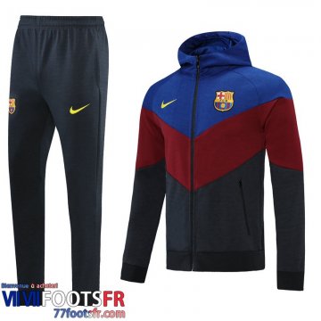 Veste Foot - Sweat A Capuche Barcelone Homme Bleu Noir 2021 2022 JK110