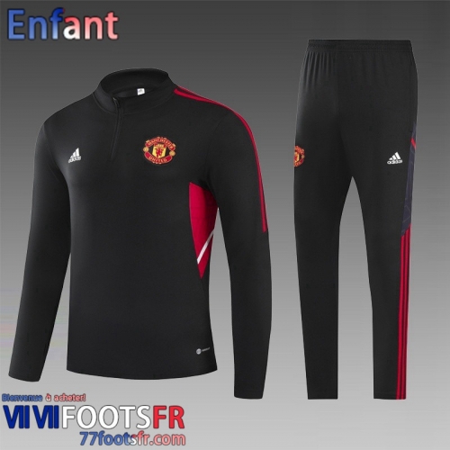 KIT: Survetement de Foot Manchester United Noir Enfant 2022 2023 TK479
