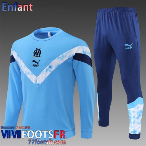 Survetement de Foot Marseille bleu Enfant 2022 2023 TK299