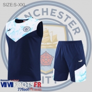 Sans manches Manchester City bleu blanc Homme 2022 2023 PL502