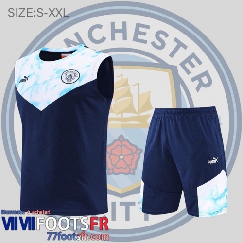 Sans manches Manchester City bleu blanc Homme 2022 2023 PL502 Sans manches Manchester City bleu blanc Homme 2022 2023 PL502